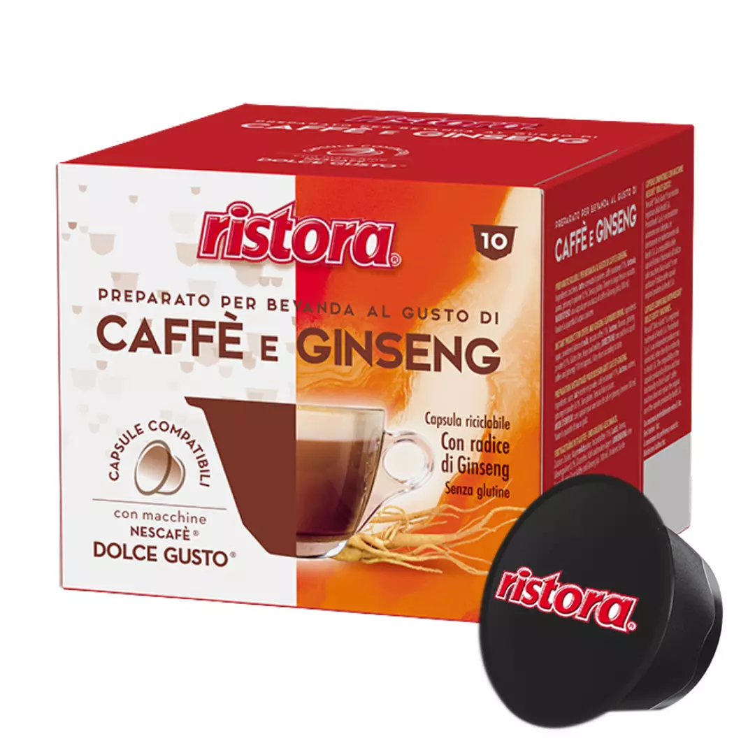 Caffe' Borbone 30 Capsule e Foodness ginseng 30 capsule Compatibile  Nescafe' Dolce Gusto