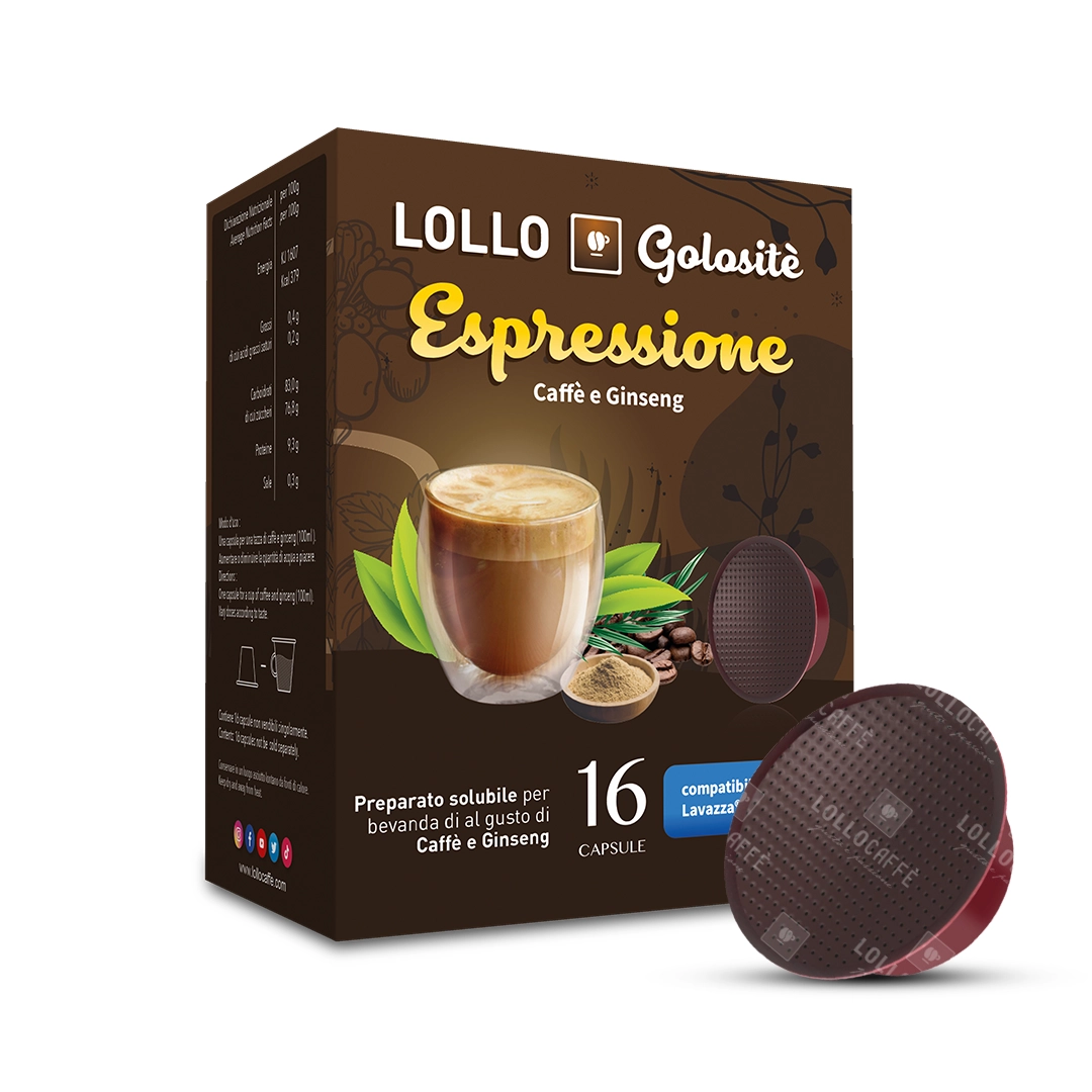 Capsule Lollo Caffè e Ginseng Compatibili Lavazza A Modo Mio 16